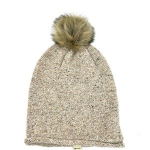 Madewell Faux-Fur Pom-Pom Wool-Blend Beanie NWT One Size